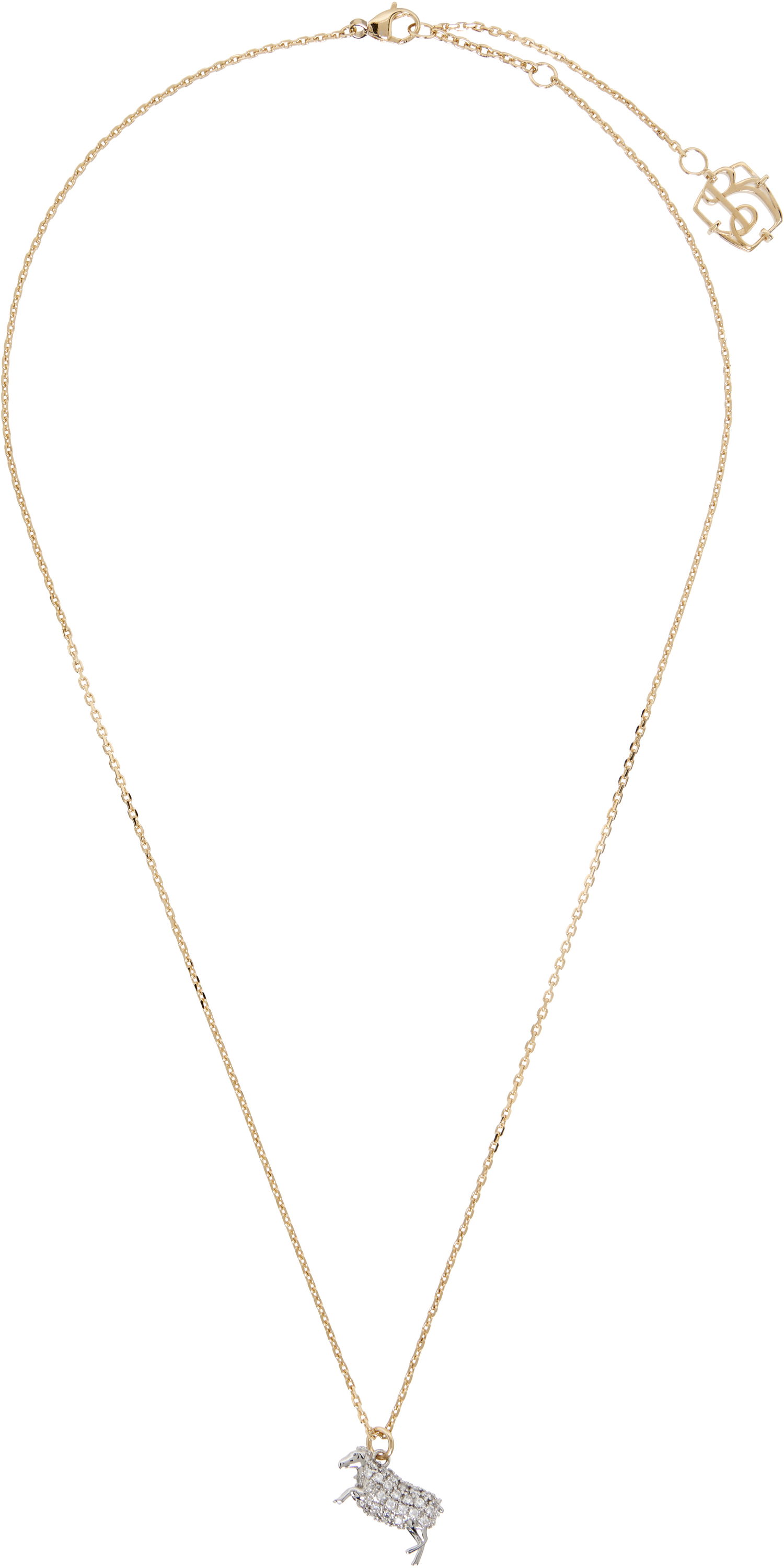 Náhrdelník Burberry Burberry Gold-Tone Crystal Sheep Pendant Necklace Metalická | 8112029, 0