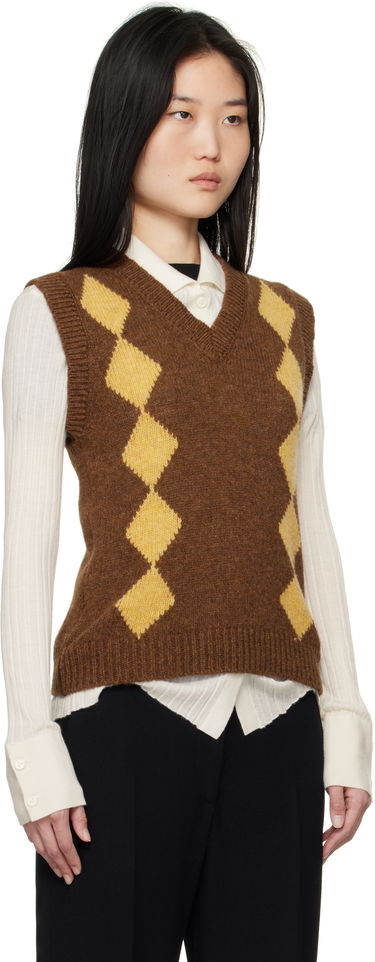 Sveter &Daughter &Daughter Shetland Argyle Vest Hnedá | WLR2303, 1
