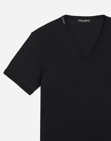 Tričko Dolce & Gabbana T-shirt Aus Baumwolle Čierna | G8KG0TFU7EQB0665, 2