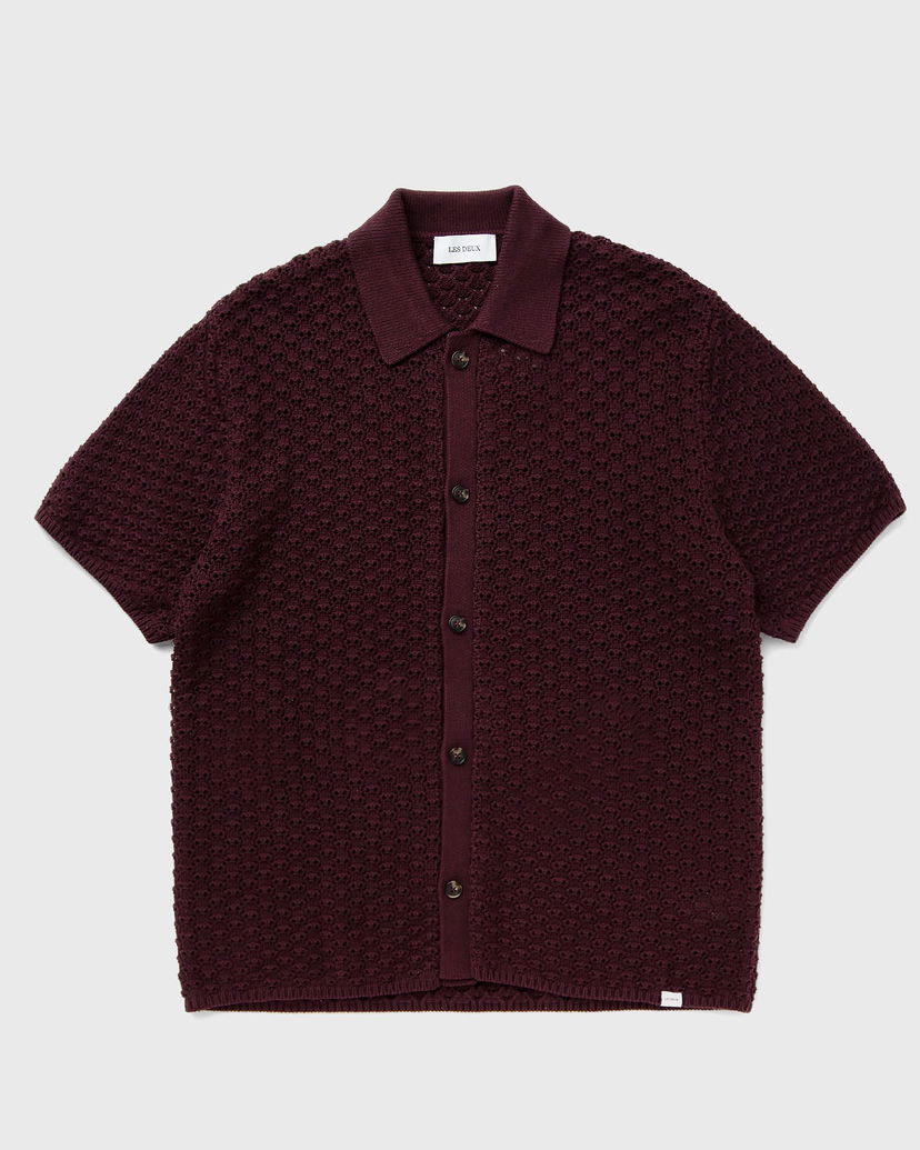 Košeľa Les Deux Gideon Knit Shirt Vínová | LDM401084-625625