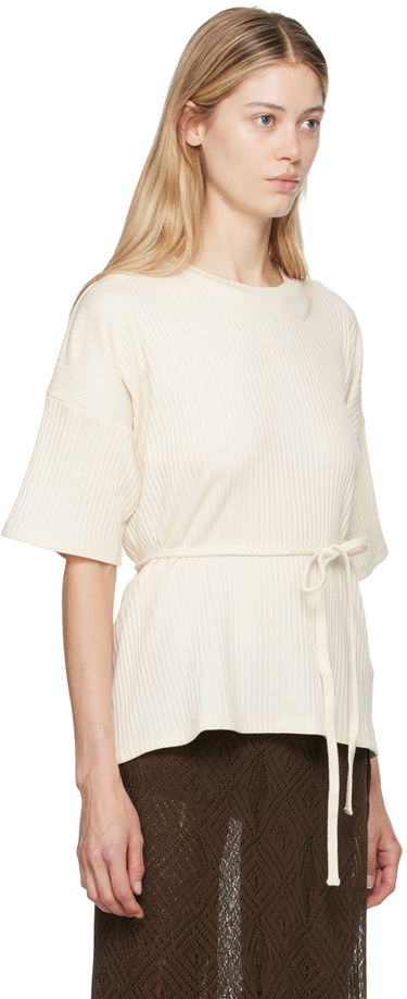 Sveter Baserange Baserange Shaw Tie-Waist T-Shirt Biela | FSHT-RIB-000, 1