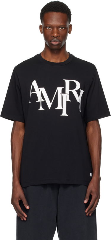 Tričko AMIRI Staggered Logo T-Shirt Čierna | AMJYTE1149, 4