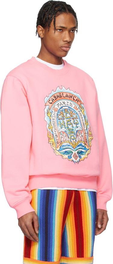 Mikina Casablanca Casablanca Casa Way Skate Print Sweatshirt Ružová | MS25-JTP-293-01, 1