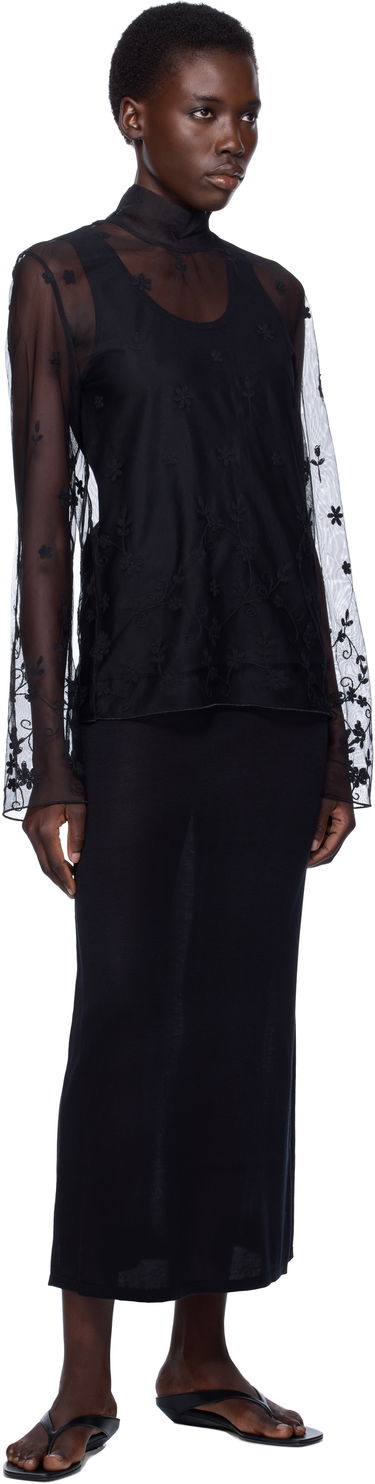 Košeľa TOTEME TOTEME Floral Tulle Mock Neck Blouse Čierna | 253-WRT0546-FB0431, 3
