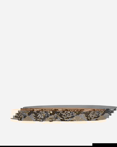 Opasok Dries Van Noten Snakeskin-Embossed Leather Belt Béžová | 251-021401-397 103, 0