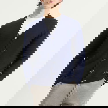 Sveter A.P.C. Kenny Intarsia Knit Cardigan Navy | AW25WVBDK-H22305-IAK, 2