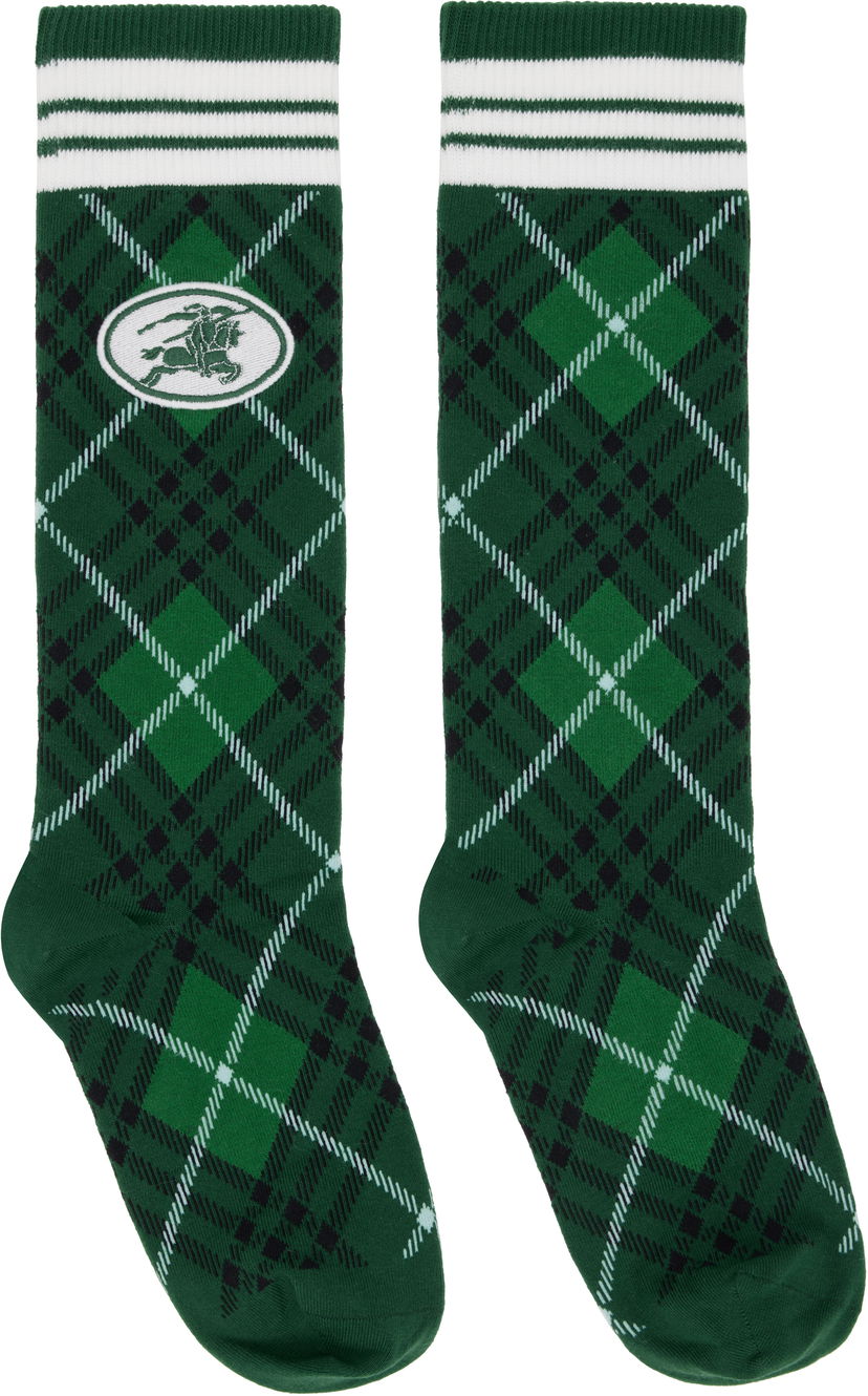 Ponožky Burberry Burberry Argyle Check Stretch Socks Zelené | 8113536