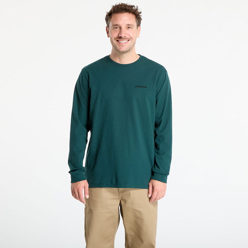 Tričko Patagonia Long Sleeve P-6 Logo Responsibili-Tee Zelené | 38518 CASG