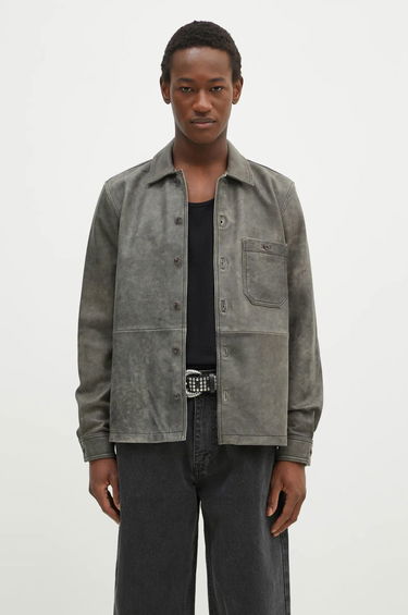 Košeľa Samsoe Samsoe Samsoe Samsoe Saruffo X C Leather Shirt Jacket Šedá | M24400053, 0