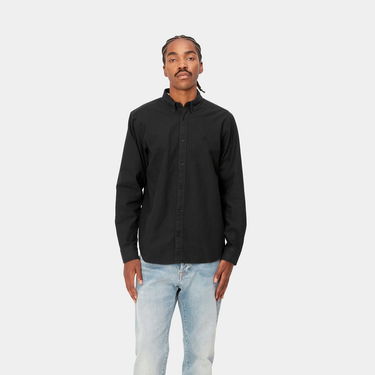 Košeľa Carhartt WIP L/S Bolton Shirt "Black garment dyed" Čierna | I030238_89_GD, 1