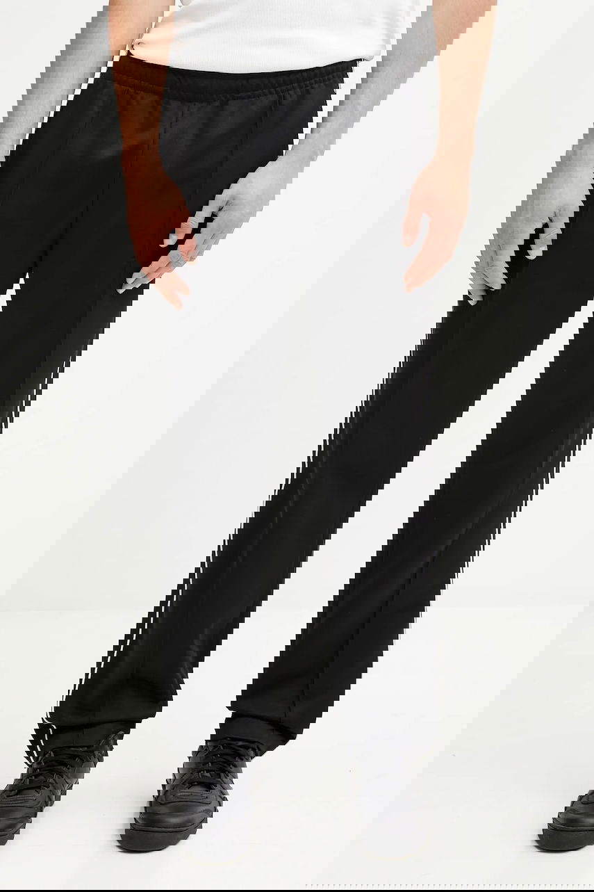 Tepláky Lacoste Elastic Waist Straight Leg Track Pants with White Side Stripes and Front Pintuck Seams Čierna | XH1412, 0