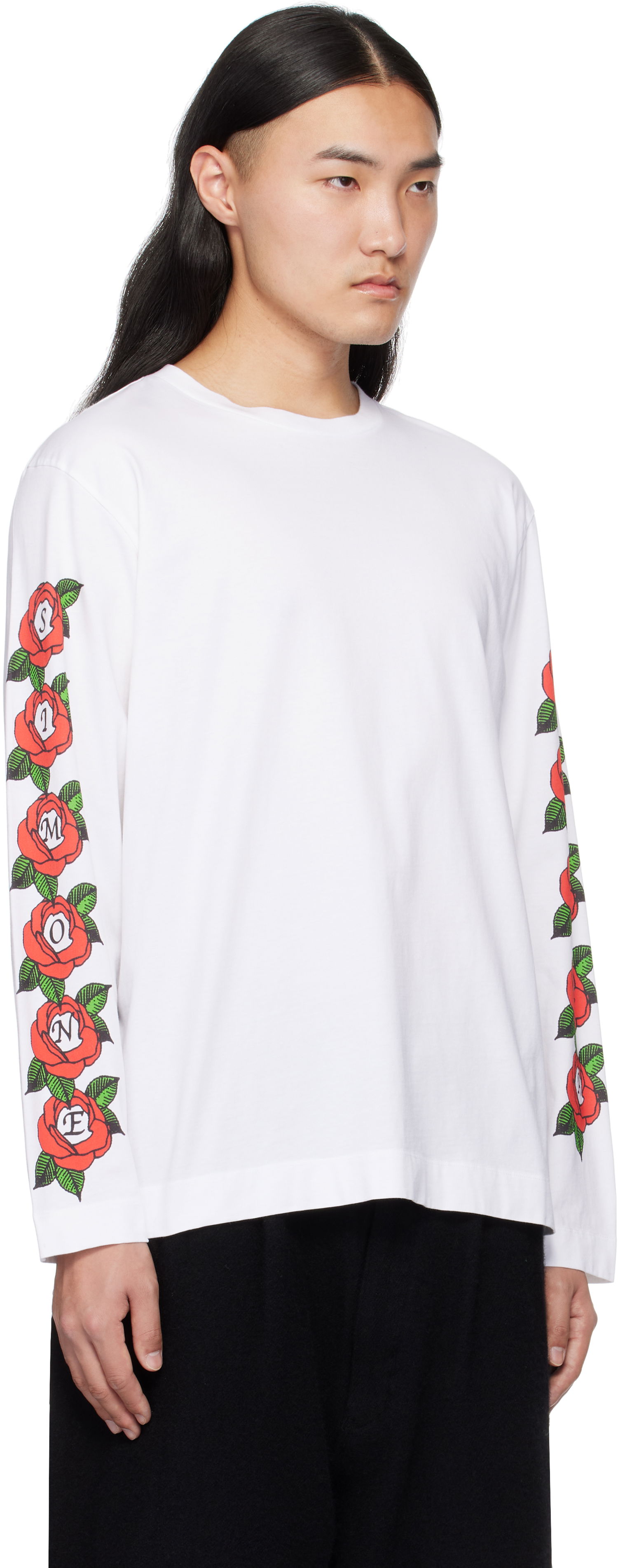 Tričko Simone Rocha Simone Rocha Cluster Rose Logo Print T-shirt Biela | 5194P33P34-M 0569, 1