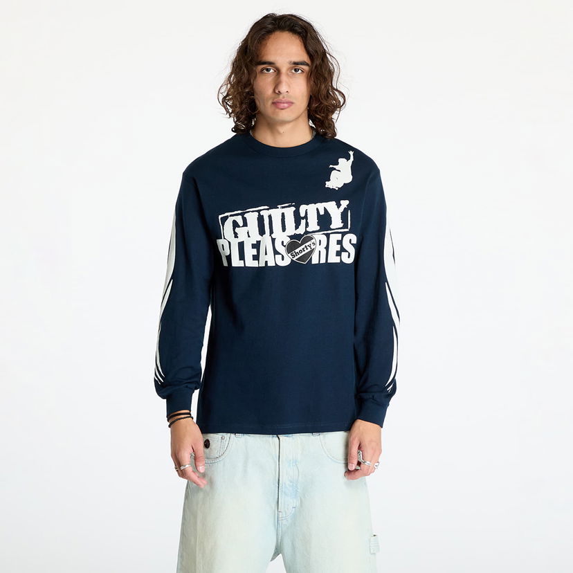 Tričko Pleasures Guilty Long Sleeve Tee Navy Navy | P24F073 NAVY