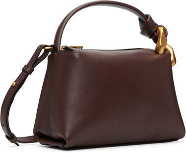 Taška cez rameno JW Anderson JW Anderson The JWA Small Corner Leather Shoulder Bag with Sculptural Link Handle Hnedá | HB0758-LA0232, 1