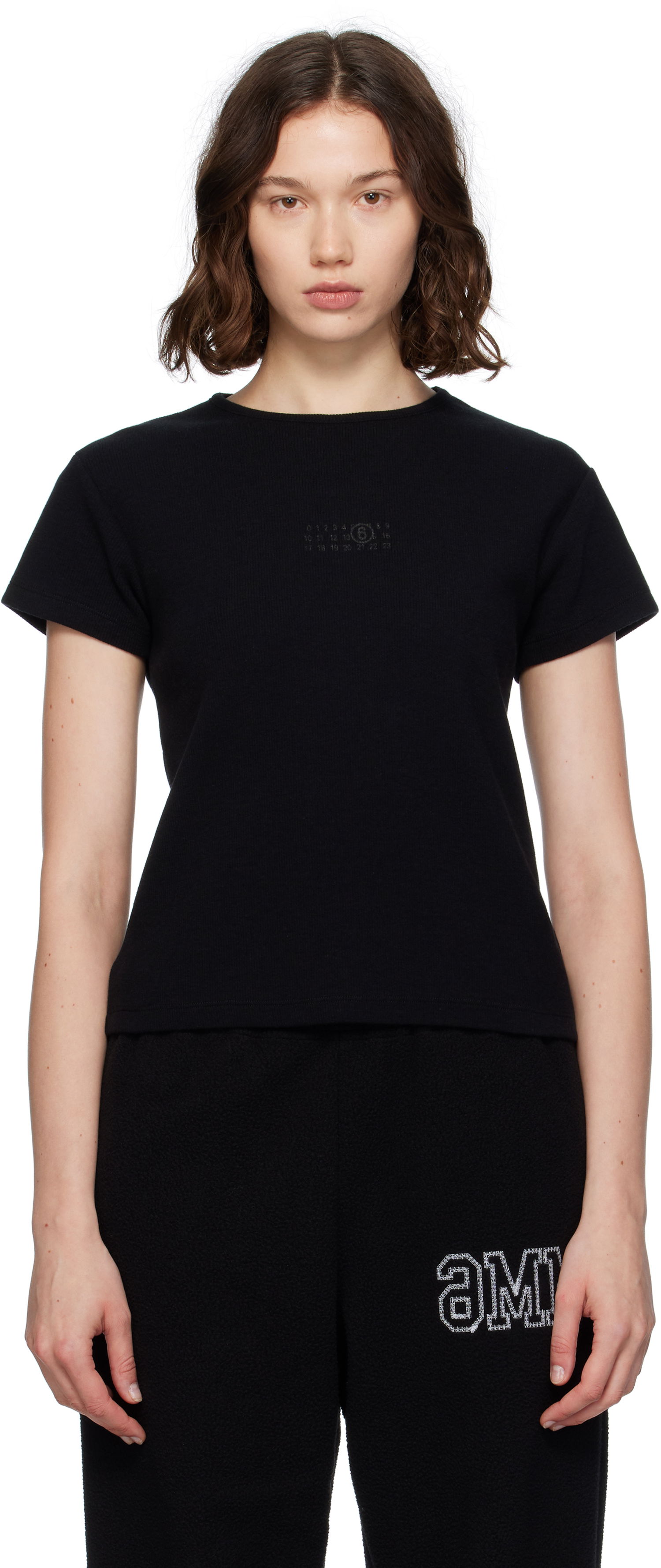 Tričko Maison Margiela MM6 Maison Margiela Ribbed T-Shirt Čierna | S52GC0357 M20122, 0