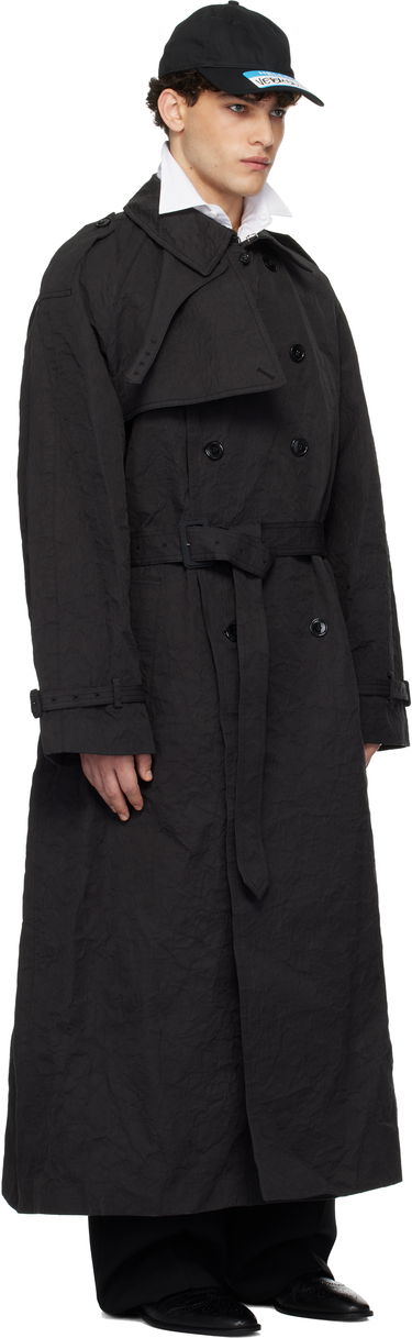 Trenčkot VETEMENTS Metalized Wrinkled Trench Coat Čierna | UA66CO100B, 1