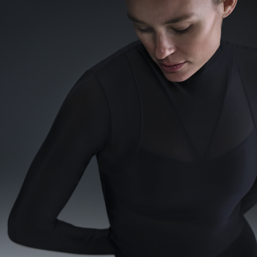 Tričko Nike Sheer Long Sleeve T-Shirt Čierna | FV7915-010, 4