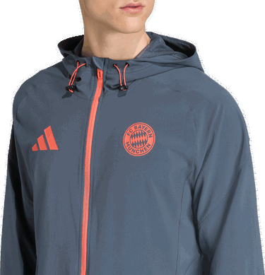 Vetrovka adidas Performance FC Bayern Munich Tiro 25 Competition Vis Tech Jacket Šedá | JV5343, 2