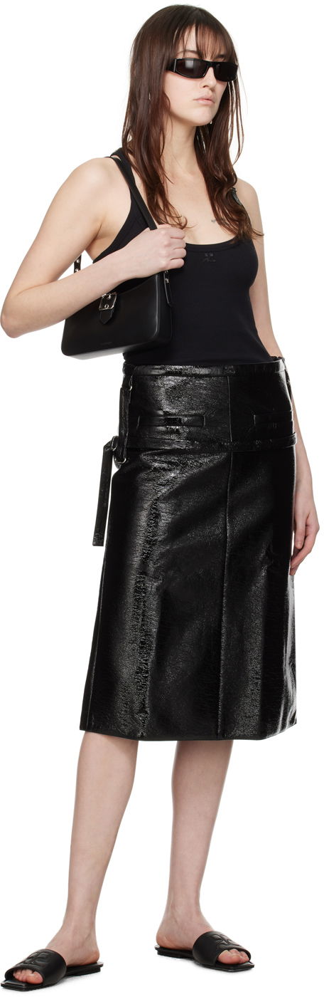 'AC' Leather Slide Sandals