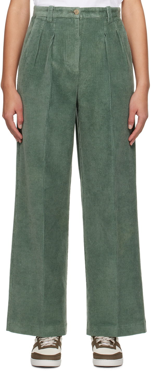 Nohavice A.P.C. Tressie Trousers Zelené | COGVV-F08398