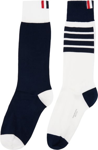 Ponožky Thom Browne Thom Browne Fun Mix 4-Bar Mid Calf Socks Biela | MAS198F-Y3012, 1
