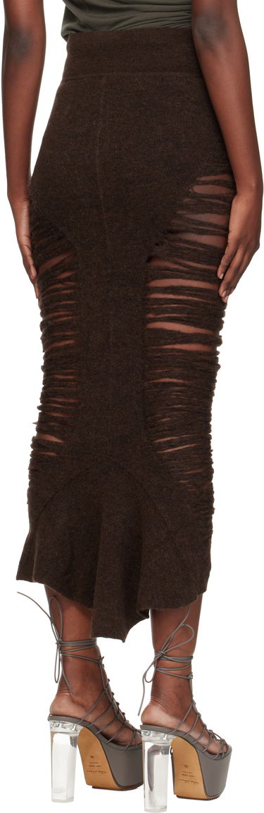 Sukňa Rick Owens Rick Owens Calf Dauphine Midi Skirt Hnedá | RP02E4685 KGRIDP, 2