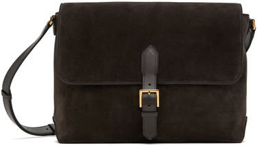 Taška cez rameno Tom Ford TOM FORD Suede Messenger Bag Hnedá | H0516-LCL323G, 0