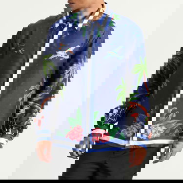 Košeľa Casablanca Casablanca Classic Long Sleeve Patterned Silk Shirt, Size Large Modrá | MPF25-SH-021-02, 2