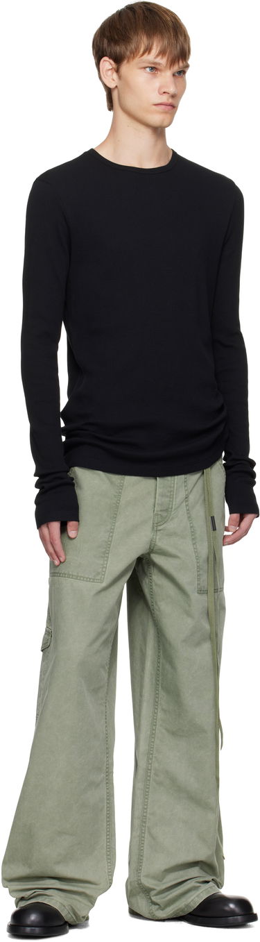 Tričko Ann Demeulemeester Ann Demeulemeester Greg Thermal Long Sleeve T-Shirt Čierna | B0011646-FA659-099, 3