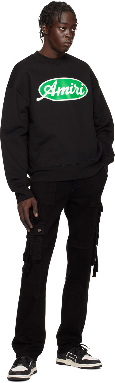 Mikina AMIRI Oval Logo Oversized Sweatshirt Čierna | AMJYCW1052, 3