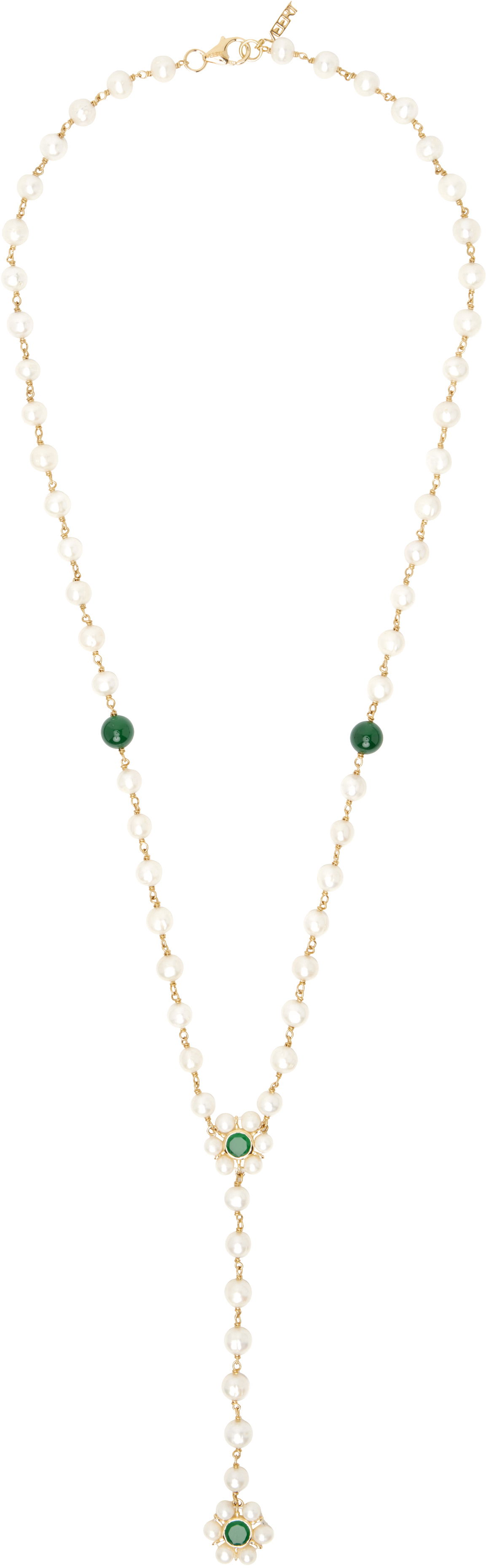 Náhrdelník VEERT 'The Macro Flower Pearl Rosary' Necklace Metalická | JLG0012-YG, 0