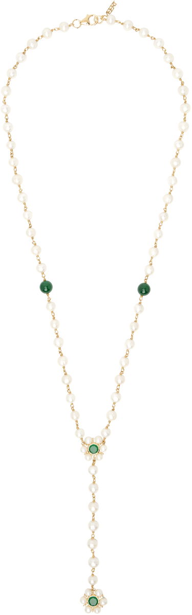 Náhrdelník VEERT 'The Macro Flower Pearl Rosary' Necklace Metalická | JLG0012-YG, 0