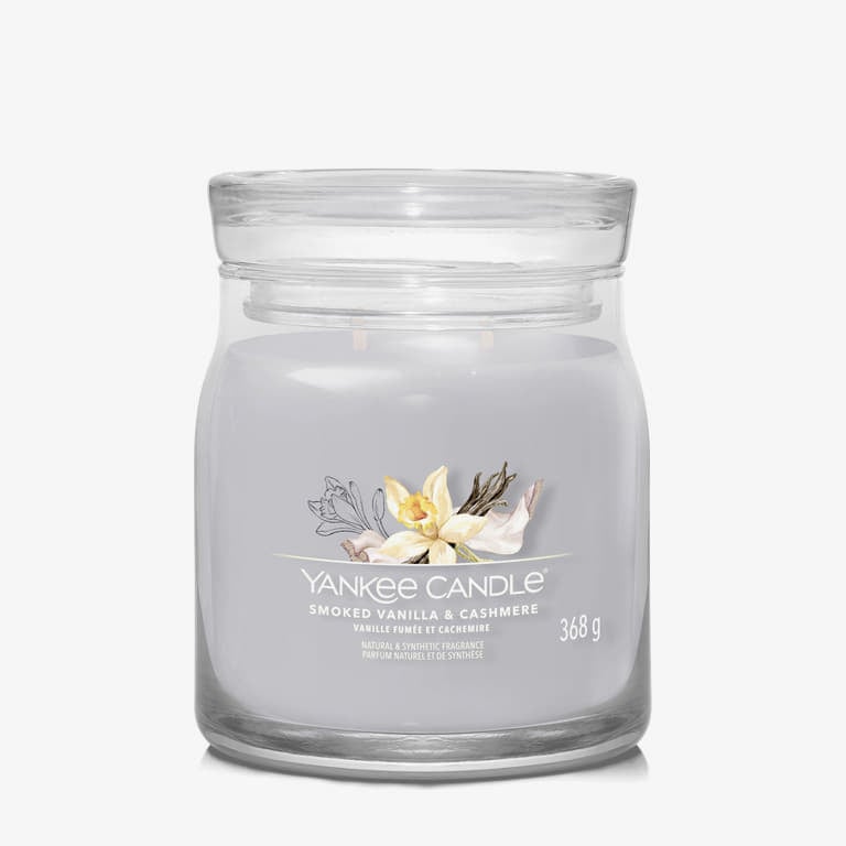 Sviečka Yankee Candle Signature Medium Jar Candle Smoked Vanilla & Cashmere Šedá | 40798, 0