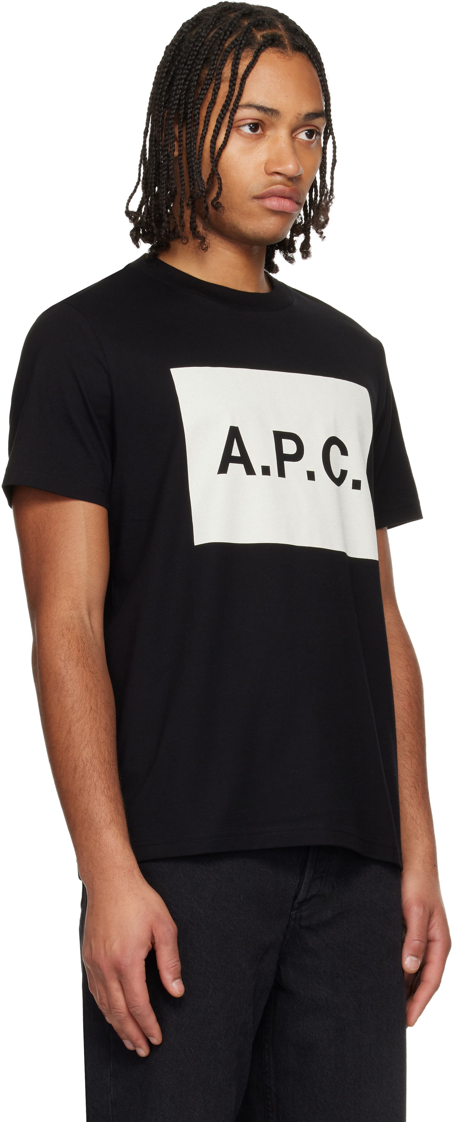 Tričko A.P.C. Block Logo Cotton T-shirt Čierna | COHBO-H26530, 1
