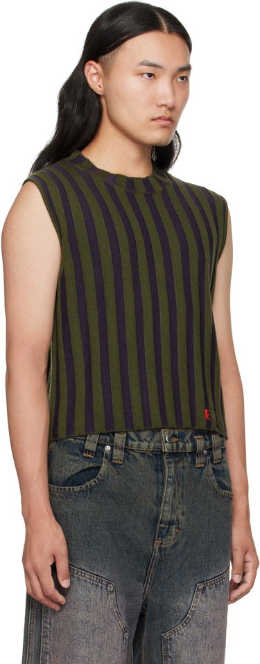 Tielko Eckhaus Latta Eckhaus Latta Striped Sleeveless Top Zelené | 8025-EL-PF25-M -, 4