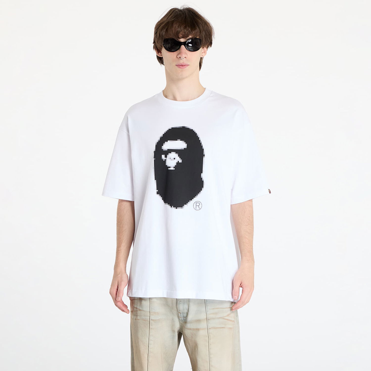 Tričko BAPE Pixel Ape Head Relaxed Fit Tee Biela | 001TEK801348M WHT, 0