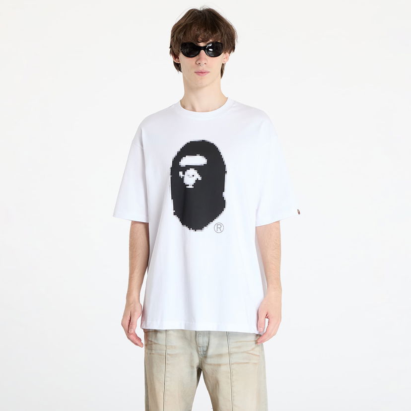 Tričko BAPE Pixel Ape Head Relaxed Fit Tee Biela | 001TEK801348M WHT