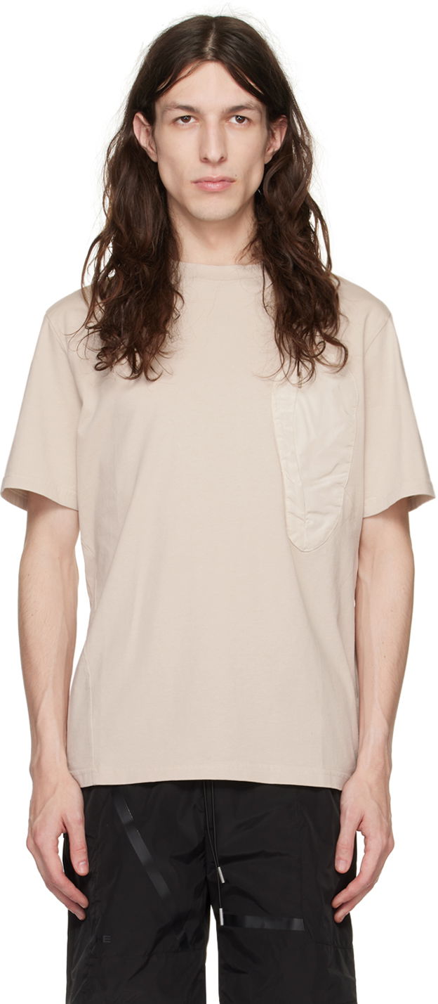 Tričko HELIOT EMIL Shaped Pocket T-Shirt Béžová | HE_M_09_030_C01_ST18, 0