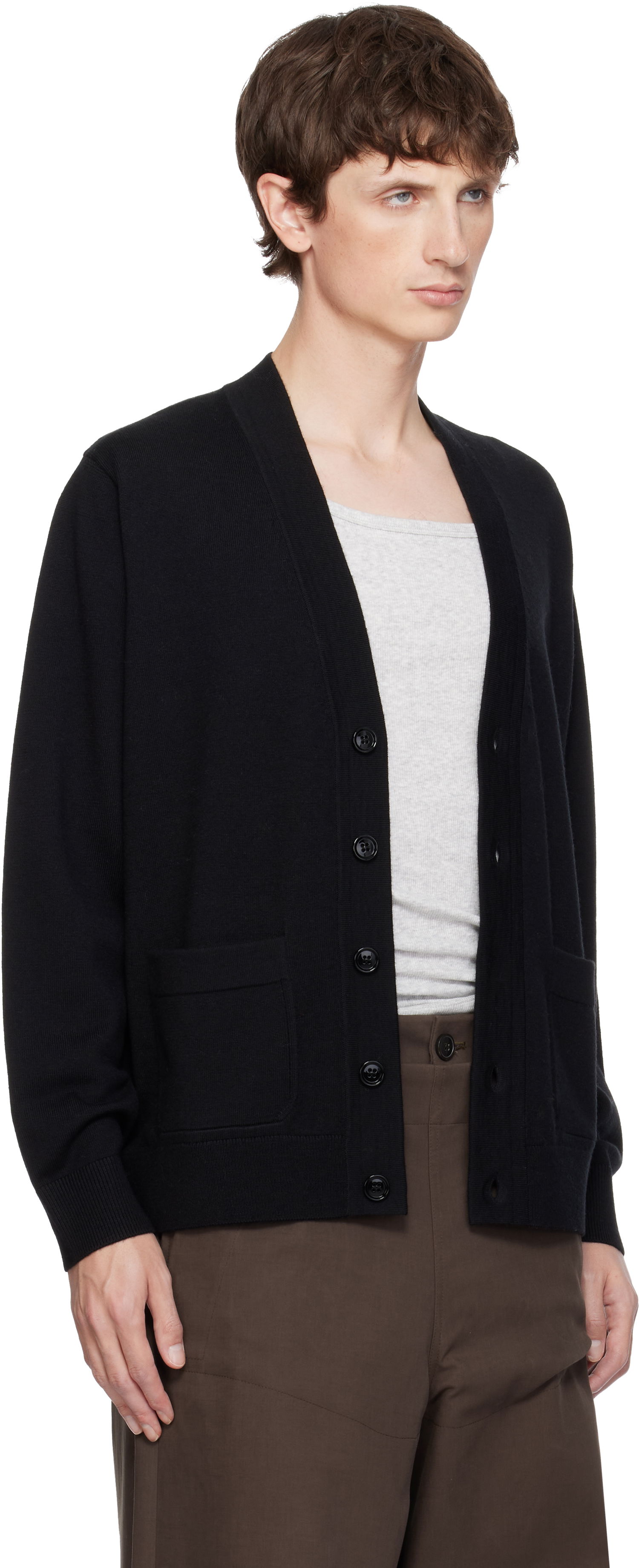 Sveter Dries Van Noten Merino Wool Cardigan Čierna | 252-021203-2700, 1