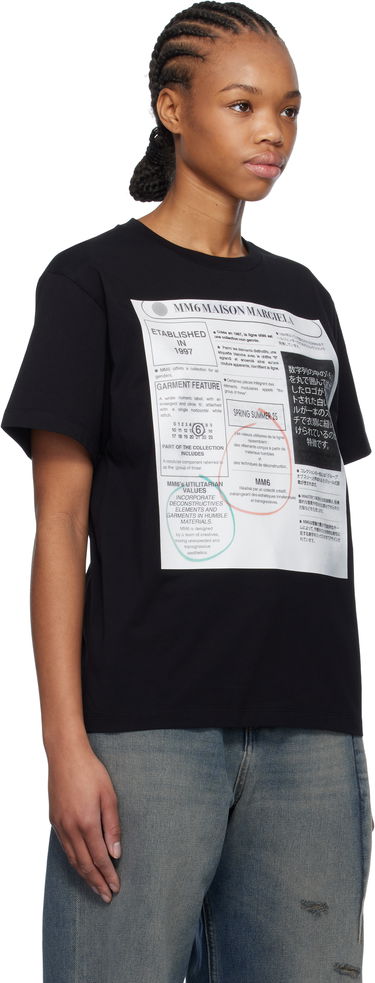 Tričko Maison Margiela MM6 Maison Margiela Newspaper Print T-Shirt Čierna | S52GC0337 S24312, 1