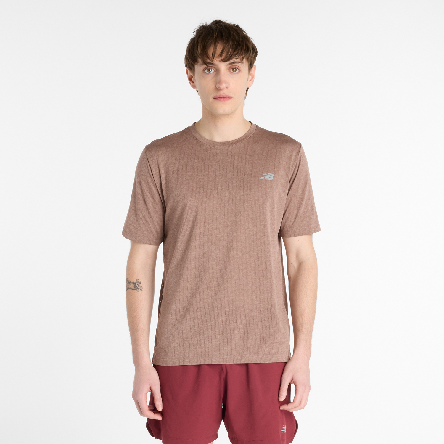 Tričko New Balance Men's T-Shirt MT41253 Hnedá | NBMT41253EAT, 0