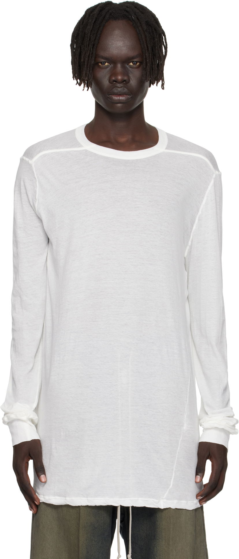 Tričko Rick Owens Rick Owens Concordians Level Long Sleeve T-Shirt Biela | RU02E1266 UC