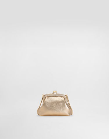 Kabelka Dolce & Gabbana Laminated Calfskin Crystal Embellished Clutch Bag Metalická | EB0007AY81280997, 2