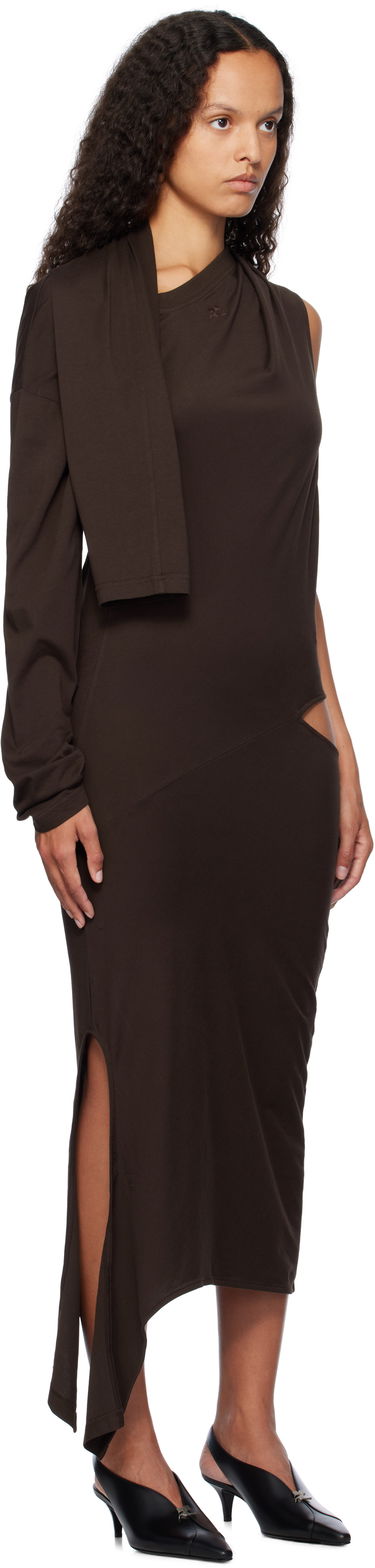 Šaty Courrèges Off Shoulder Midi Dress Hnedá | 424JRO486JS0175, 1
