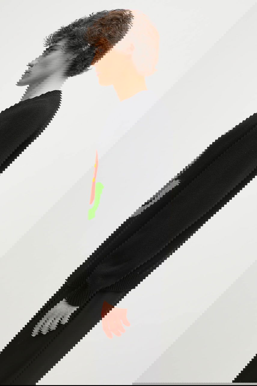 Sveter KENZO Pop Collection Wool Warm Sweater with Red Flower Paris Design Čierna | FF55PU7223LA.99J, 1