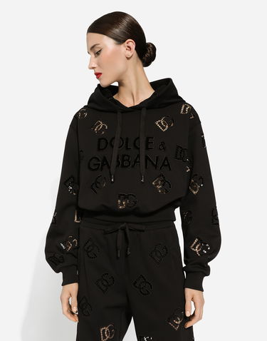 Mikina Dolce & Gabbana Jersey Hoodie With Cut-out And Dg Logo Čierna | F9P36ZGDB9TN0000, 3
