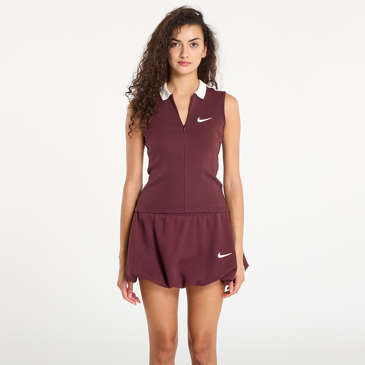 Tielko Nike Fitted Tank Top Vínová | IO8899-652, 0
