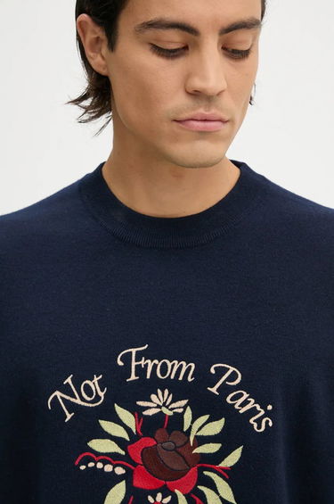 Sveter Drôle de Monsieur Embroidered Floral Graphic Sweatshirt Navy | E.PO162.WO007.NY, 4