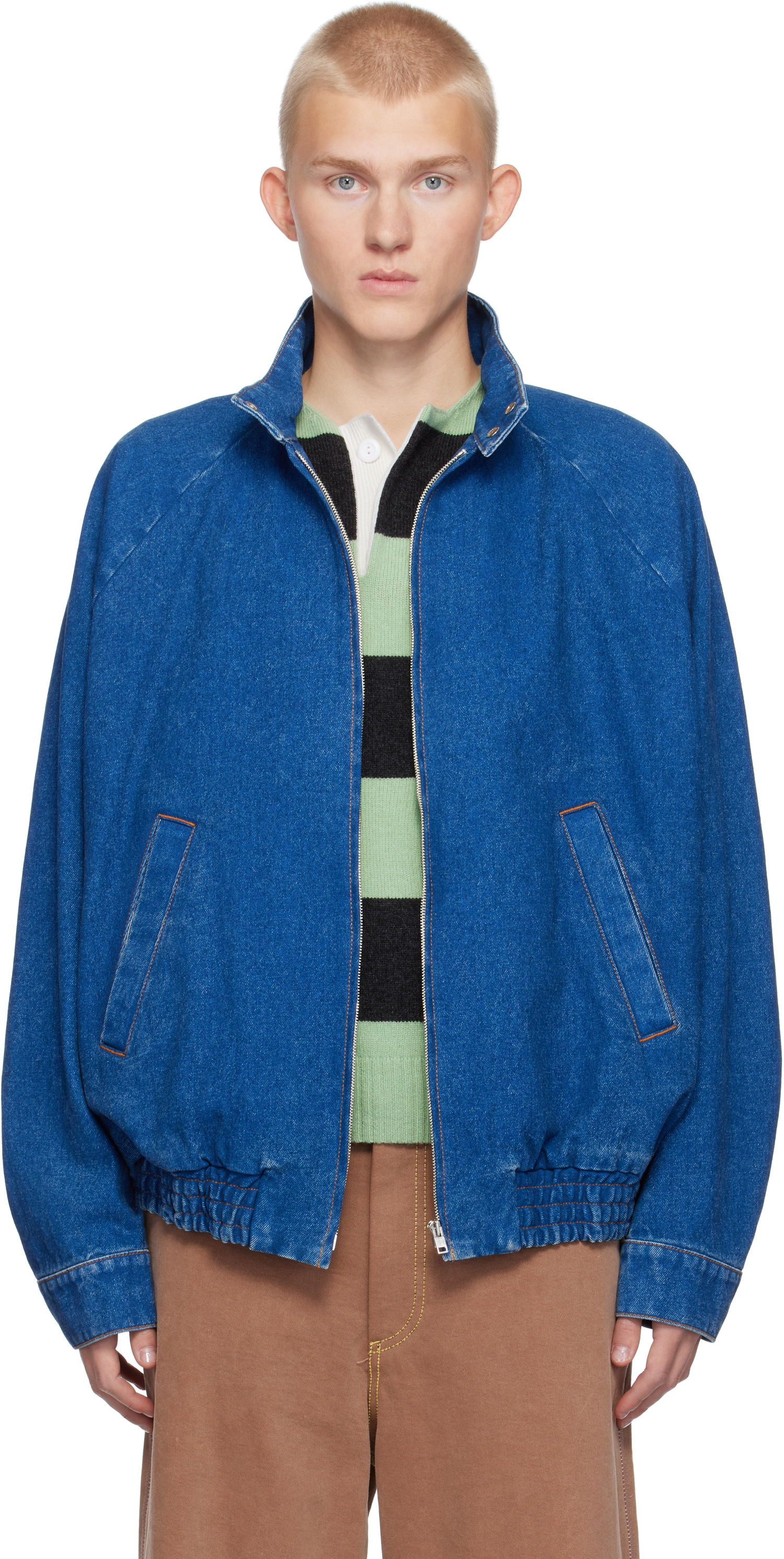 Bomber bunda Marni Denim Jacket Modrá | JUJU0045X0 USCU83, 0