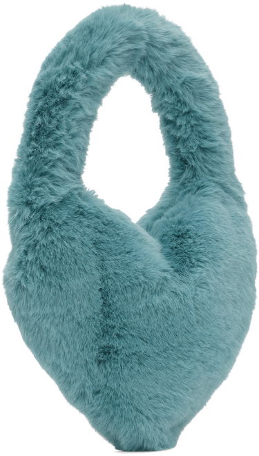 Kabelka Blumarine Blumarine Faux-Fur Heart Shaped Handbag Tyrkysová | P322W141A, 2